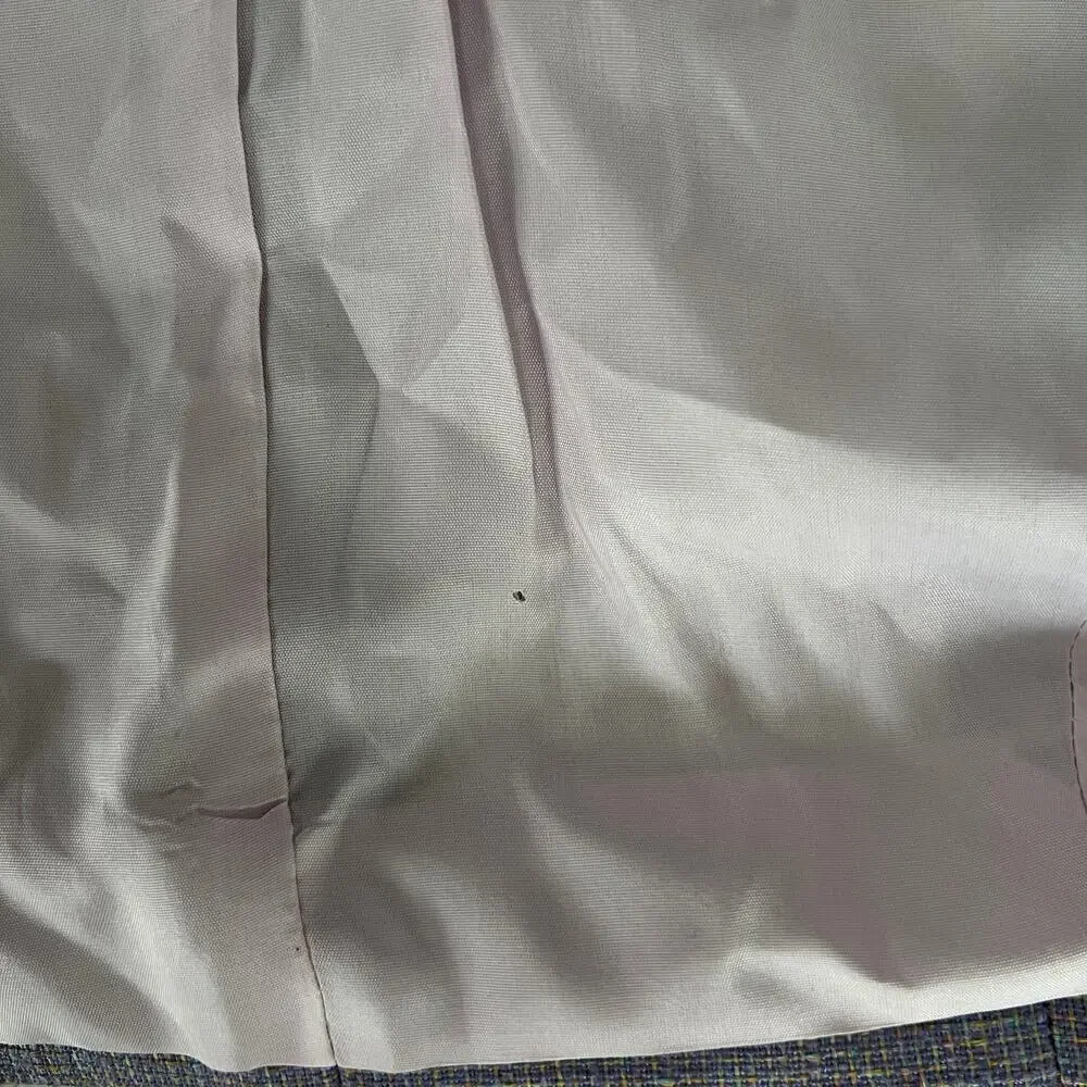 ♥️ Alberto Mikali Vintage Purple Cropped Tweed Military Jacket Size 4 - Picture 9 of 10